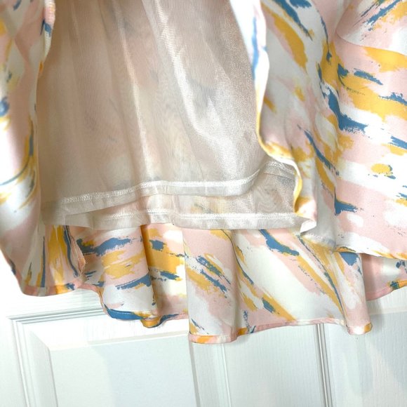 Lush Flutter Sleeve Ruffle Abstract Dress M - Picture 12 of 12